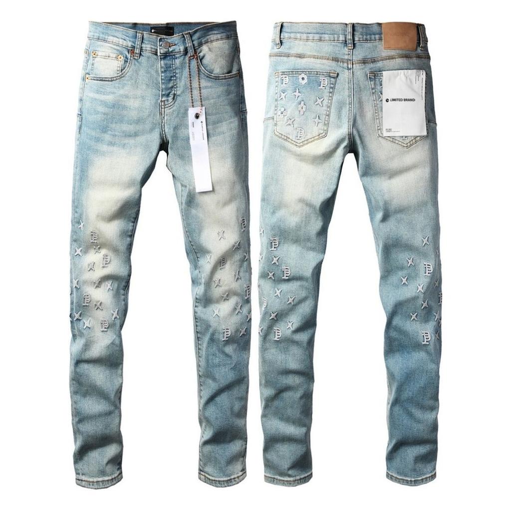 New Fashion Jeans Men streetwear Classic style Black Distressed Streetwear High Stretch Skinny Button Fly Ripped Trousers Brand
