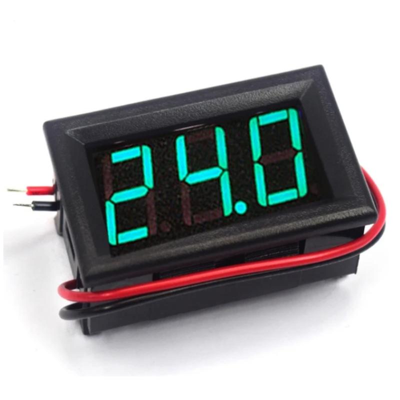 DC 3-30V Voltmetru digital Tester de tensiune Indicator Afișaj LED verde strălucitor Voltmetru cu două fire Monitor Montare pe panou motor auto