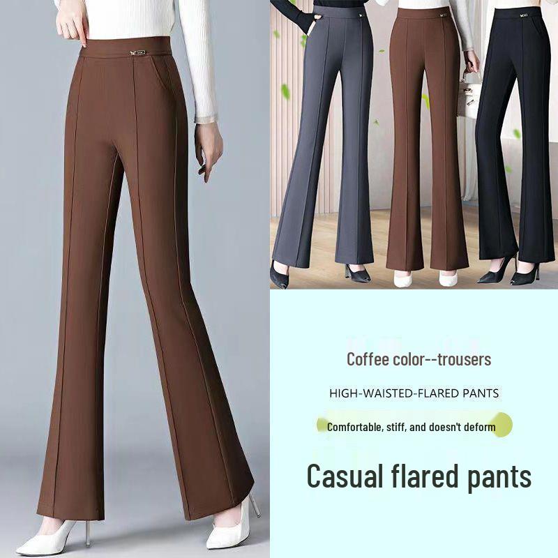 

Women s Autumn High-Waisted Flared Pants: Drapey, Slimming, Stylish Bell Bottoms for Modern Moms M Size 27 [Recommended 95-105 lbs]