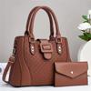 WTEMPO Jednobarevné kabelky s velkou kapacitou, sada 1 velké tašky + 1 malé tašky, dámské crossbody tašky, retro tašky přes rameno