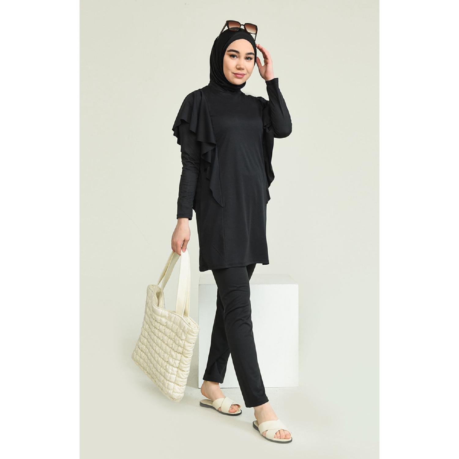 

Купальник Garnili Hijab 2225a-02 Чорний S чорний