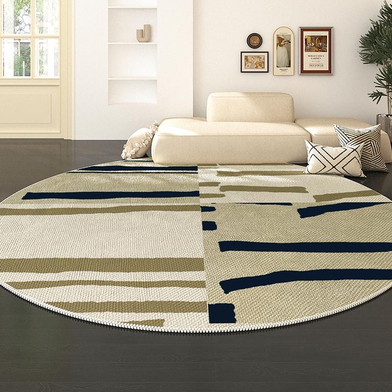 Tapis de Décoration de Salon Style Français Tapis Ronds Rétro pour Chambre à Coucher Tapis Épais pour Grande Surface Tapis de Salon Tapis de Sol pour Chaise 80x80CM