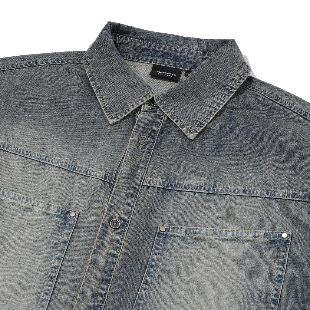 INTERCREW Denim Work Shirt D Blue Ita3Ye01Adb