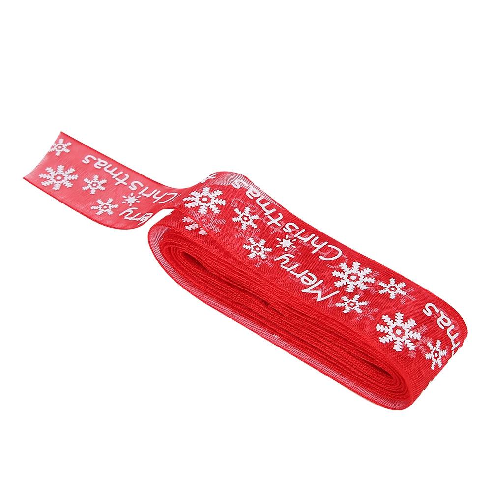25mm 5Yards Printed Flowers Christmas Ribbon    Sewing Gifts Packing Belt Decoration