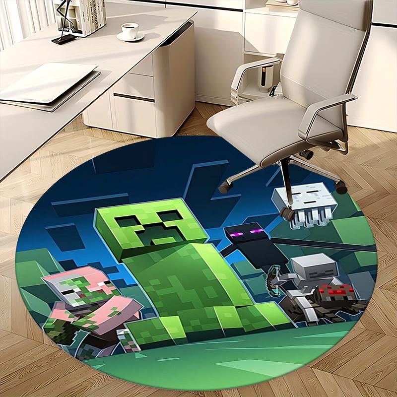 Minecraft Character Chair mat Round Rug Office carpet, Non slip, Suitable for Living Rooms, Bedrooms Decor 1205549a