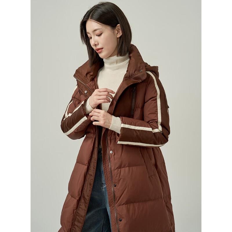 Iveni Women's Loose Fit Hooded Mid-Length Down Jacket WEOA205