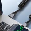 Coiled USB to USB C Cable Fast Charger Cord Retractable USB to USB C Coiled Cable Easy to Carry Charger for Smartphone