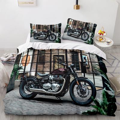 Die Motorrad Bettwäschesets Bettdecke Steppdecke Bettbezug Kissenbezug 2-3-teilige Sets Jugendliche Kindergeschenke Schlafzimmerdeko