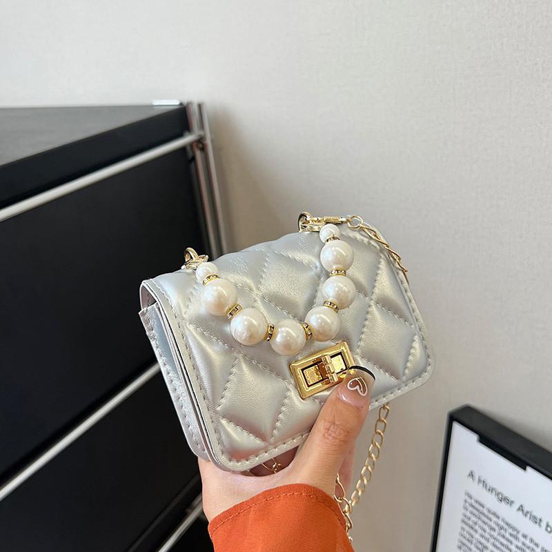 Crossbody Pearl Childrens Bag With Lightweight Design For Fresh Color Solid
