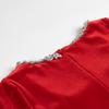 Women's Elegant Beaded Velvet Square Neck Rhinestone Long Sleeve Dress – Winter Formal/ New Year’s Dress