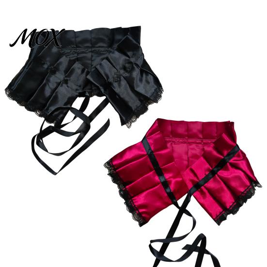 Mode Halsdekor Vintage Viktorianisches Rüschen Schulterumhang Schal, Gotischer Falscher Kragen Schulterwickel Verstellbares Band Krawatte Capelet mit für Cosplay Kostüm