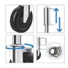 With Brake 360° Rotate Gate Wheels Built-in Double Ball Gate Caster Universal Wheel  Heavy Duty