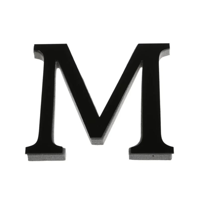20 cm Černé 26 Anglických Písmen DIY 3D Akrylové Samolepky na Zeď Samolepicí Domácí Retro Nástěnné Umění Dekorace Pro Party Svatbu Vánoce