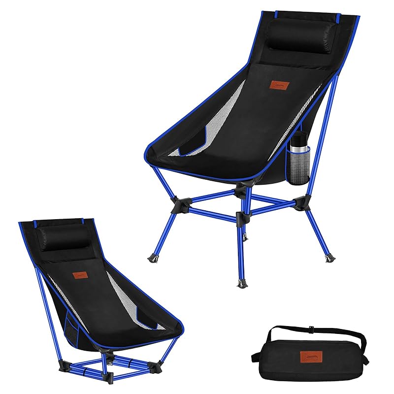 

Уличный стул DesertFox 2WAY, кемпинговый стул, низкий, легкий, с подушкой и высокой спинкой [Уникально разработанный подстаканник] Грузоподъемность 150 кг, компактный