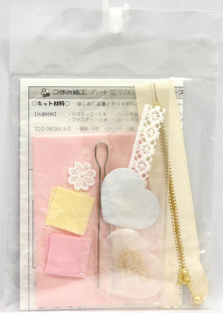 Panami Tsumami Zaiku Macaron Coin Fairy Craft Kit Heart-Shaped Case, Pink, CO-27