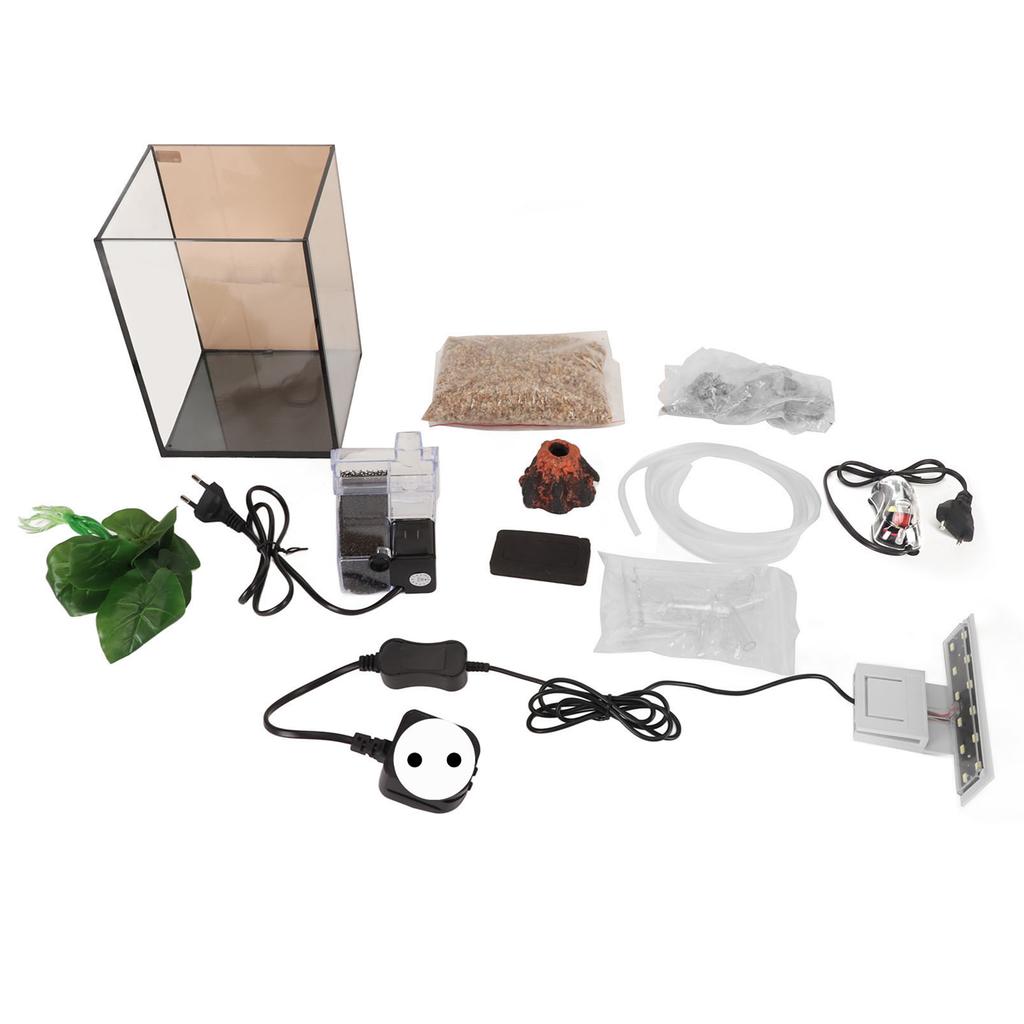 Desktop Small Fish Tank 3 In 1 Clear Aquarium Kit Betta Fish Tank with Filter and LED Light for
