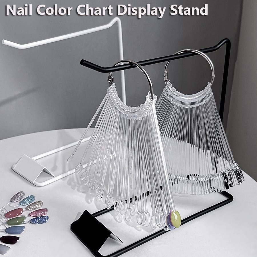 Stylish Nail Art Display Rack for Nail Color Samples and Swatches Showcase, Fan-Shaped Color Chart Stand