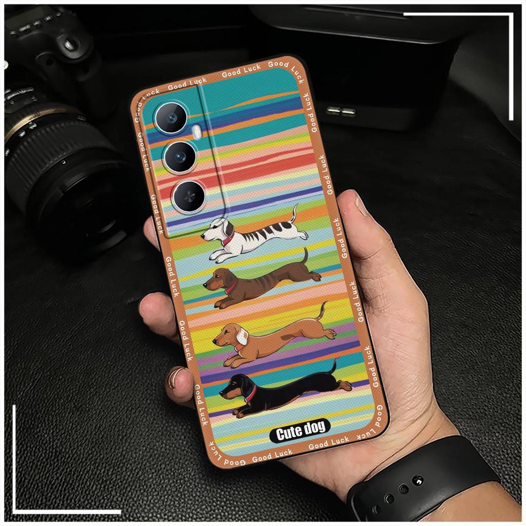 Silicone Back Cover Phone Case For Realme C65 Shockproof Protective Dirt-resistant Phone Pouch Cute Cartoon TPU Graffiti