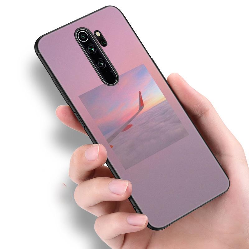 Aircraft Airplane Fly Silicone Phone Case For Xiaomi Redmi Note 11 10 9 8 Pro 11T 10T 10S 9S 8T 9 9A 9C 9T Black Soft Cover