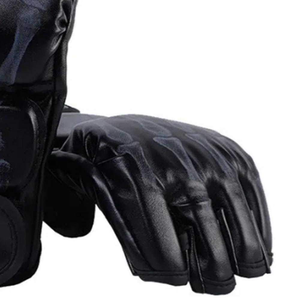 Boxing Gloves Unisex Adult Half Finger Taekwondo Protective Clothing for MMA Combat Training Black