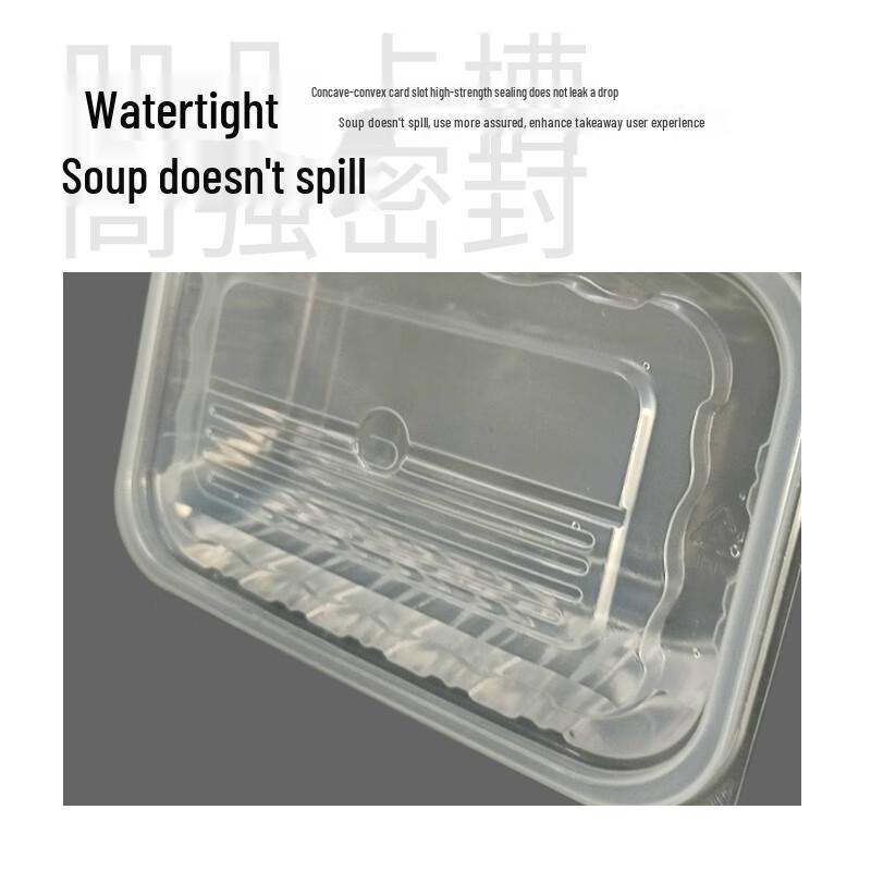 Disposable Rectangular Takeaway Meal Box with Transparent Lid
