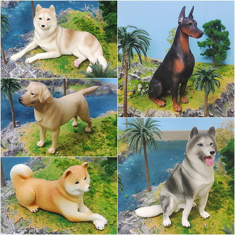 Simulace Labrador Shiba Doberman Ležící Husky 5 Model Hračky pro domácí mazlíčky