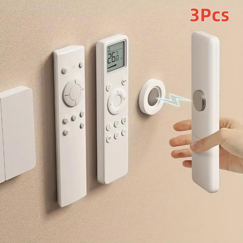 3pcs Magnetic Remote Control Holder Wall Mount Adhesive Remote Control Holder Strong Hold Tv Remote Holder for Home Offi