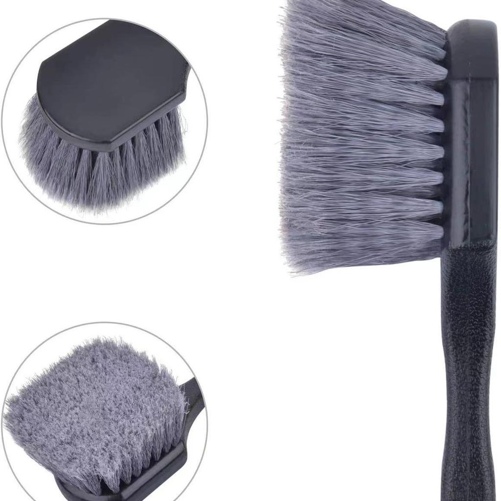 Car Tire & Wheel Cleaning Brush - Soft Bristle PVC Brush for Dust, Wheel Hubs, & Foot Pads