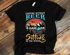 Funny Camping Tee Shirt, Camper Shirt, Beer Lover T Shirt, Fishermans T Shirt, Vacation Gift, Camping Without Beer Just Sitting In The Woods