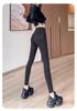 Women's Plus Size Thickened High-Waisted Denim Leggings: Velvet-Lined Skinny Fit for Spring and Autumn