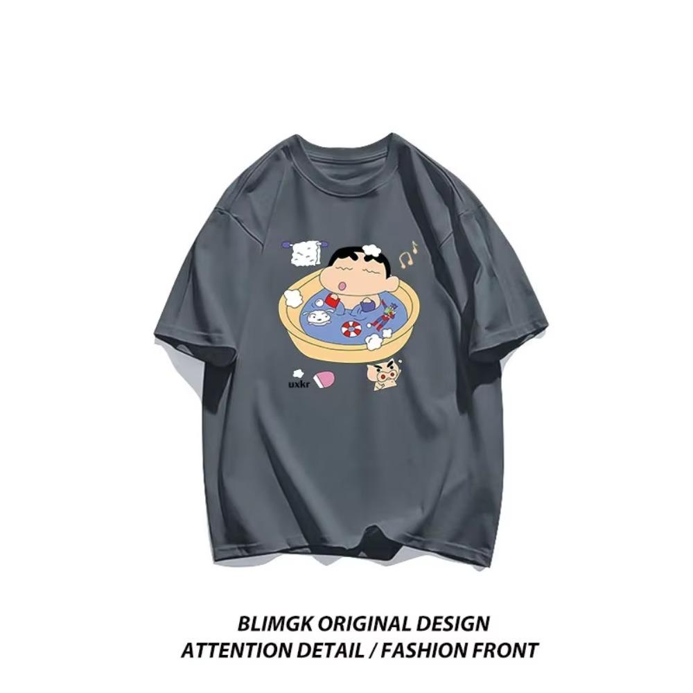 Crayo.n Xiaoxin Is Taking A Bath Womans T Shirt Cotton Leisure Tee Clothing Anime Cool T-Shirts Outdoor Popular Short Sleeved