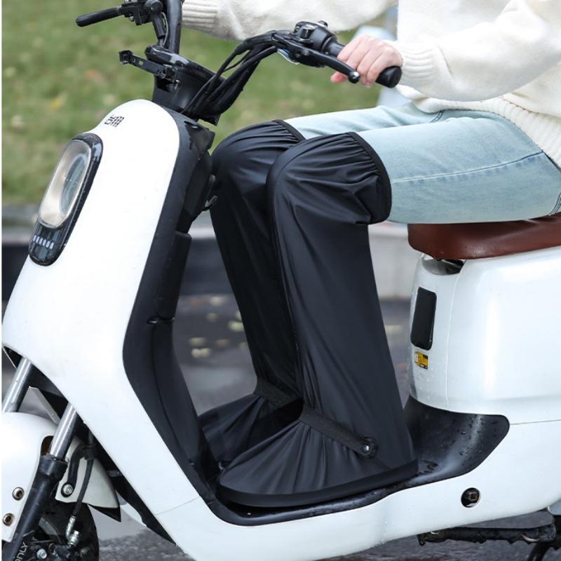 High Tube Over Knee Waterproof Shoes Cover Cycling Rain Boot Shoes Pants Protectors Reusable Anti Slip Rainproof Black Overshoes