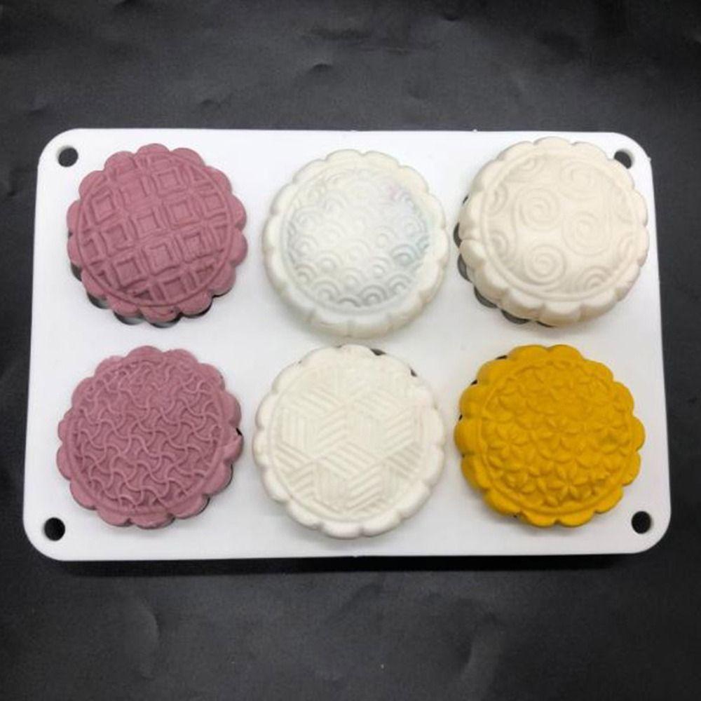 Chinese Style 6 Holes Mooncake Mold 3D Pastry Mold Candle Mold Mung Bean Mold  Baking Tool