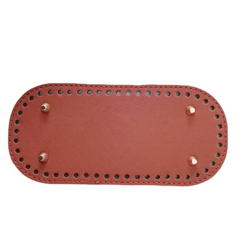 

Тканое овальное дно сумки из ПУ с крестообразным узором, 22x10см - Аксессуар для сумки ручной работы DIY