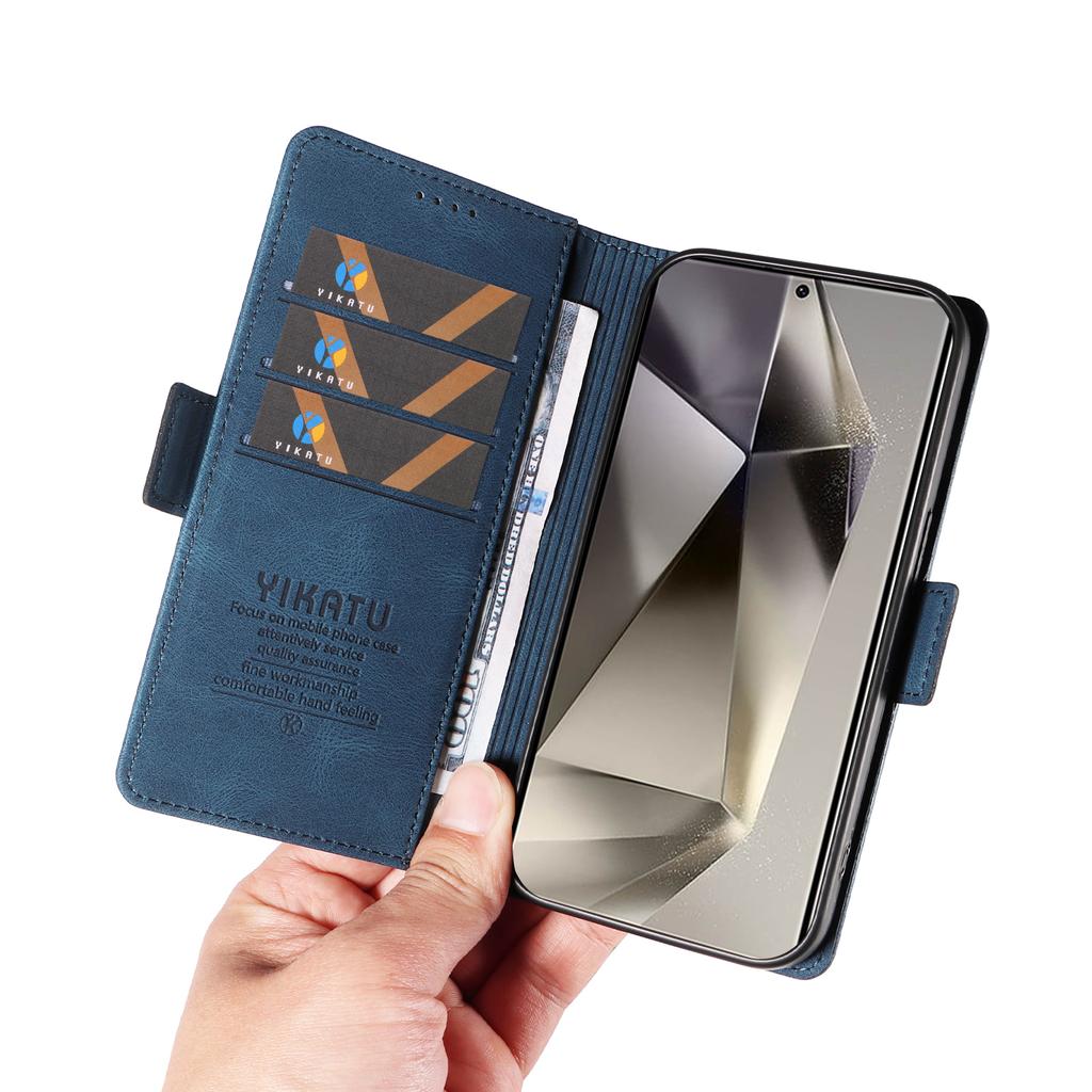 YIKATU YK-005 For Samsung Galaxy S25 Ultra Case PU Leather Wallet Phone Cover Skin Touch Feeling