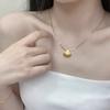 Titanium Steel Fashion 3d Stereo Fan -Shaped Shell Pendant Necklace