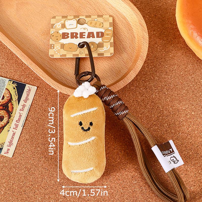 1PC Cute Backpacks Soft Decorative Bread Keychain Durable Sturdy Practical Plush Wallets Delicate Touch Gift