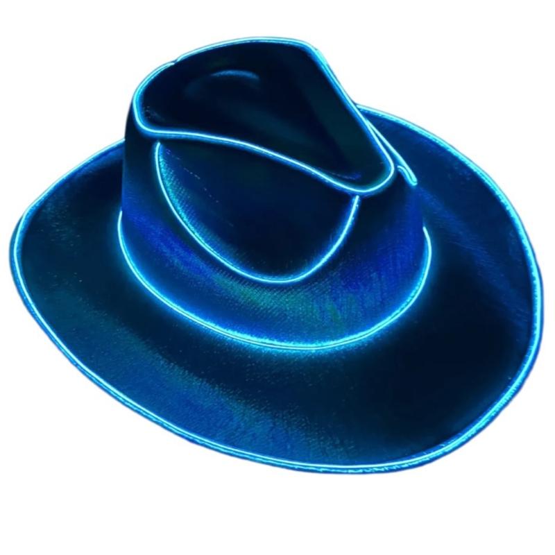 Western Hat Light Up LED Cowgirl Hat Party Hat Stage Costume Headwear