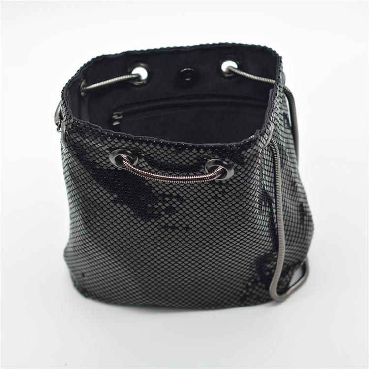 Fashion One-shoulder Messenger Bucket Bag Silver Sequined Bucket Evening Bag Women crossbody purses and handbags luxury designer
