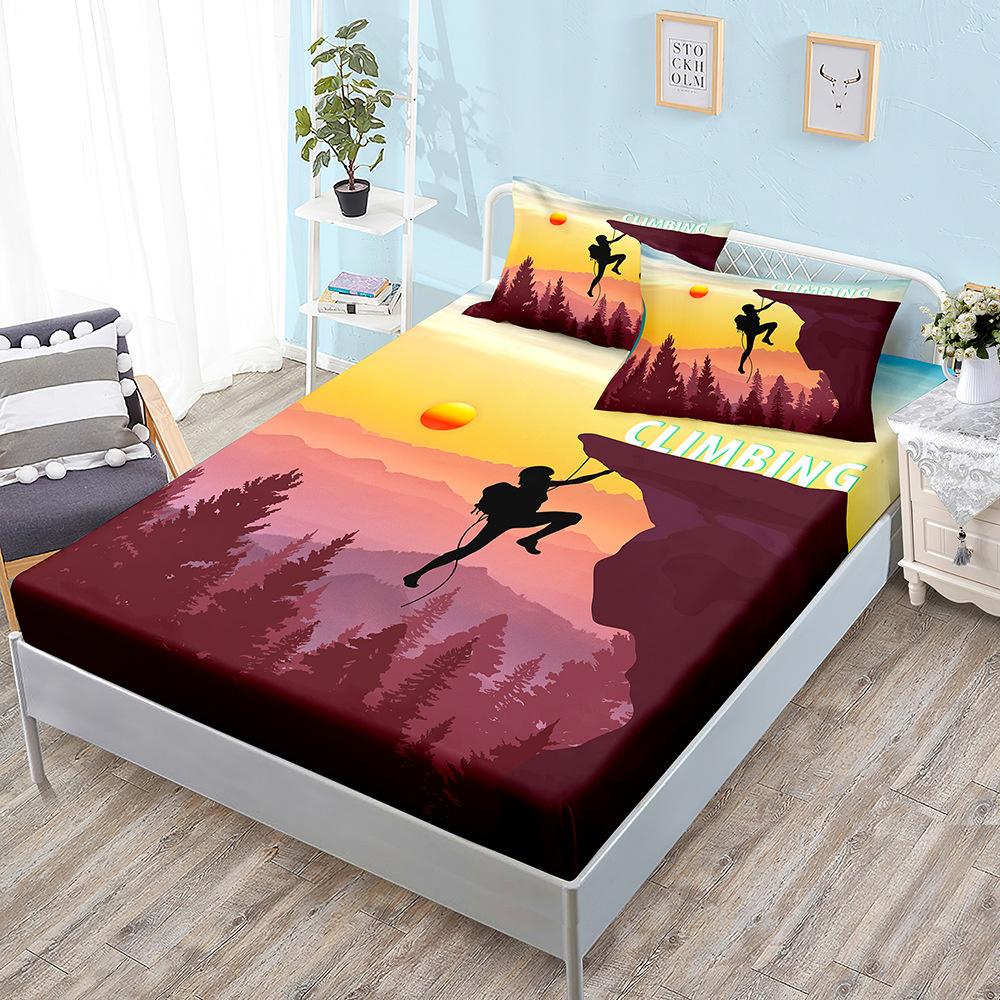 Basketball Boys Fitted Sheet Set Twin Full King Bed Fitted Sheets for Kids Teens Football Bed Set with Pillowcase Bedroom Decor