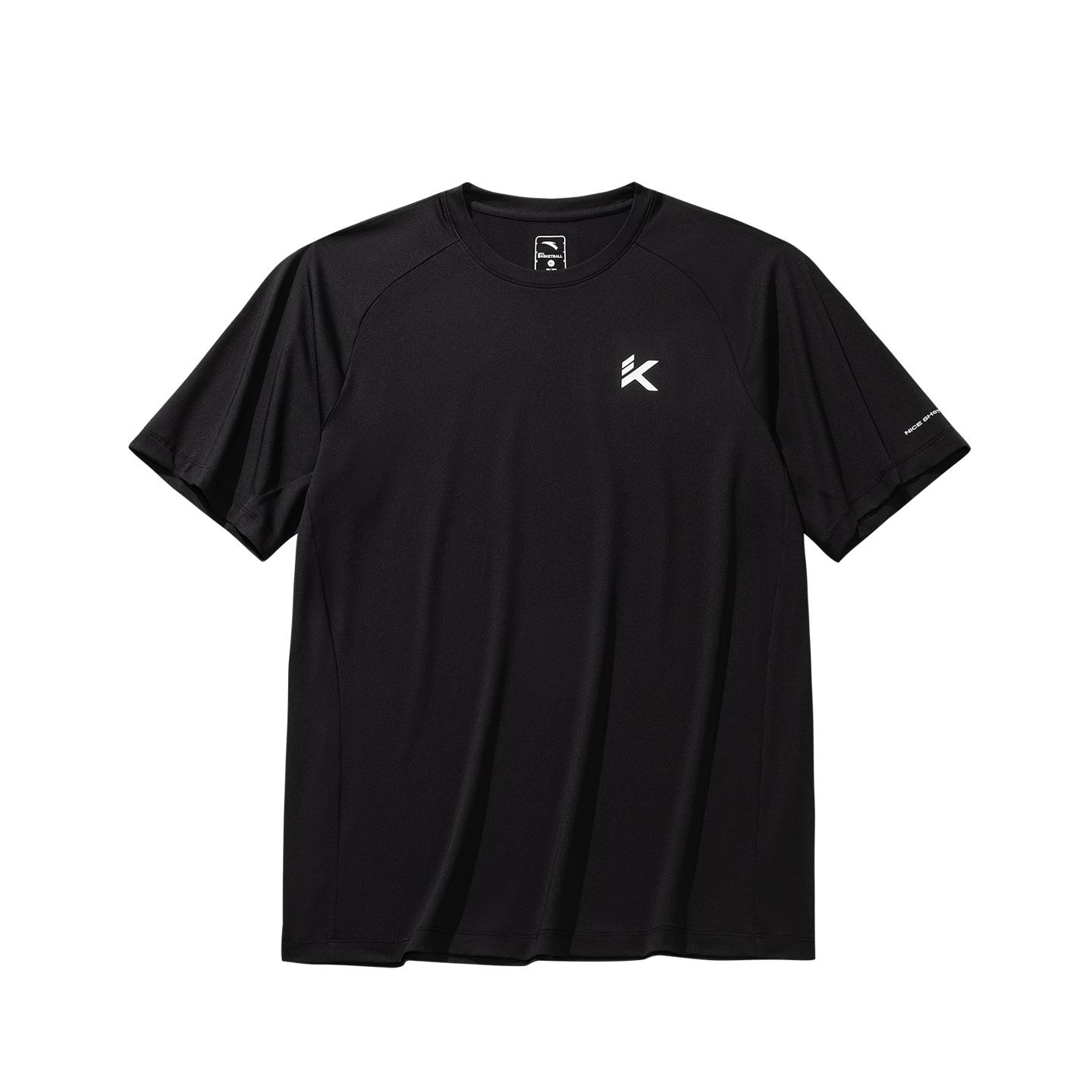 Anta Basketball Short Sleeve Knitted T-Shirt Summer Sports Tee Men tops Basic-Black 952621105-4 3XL