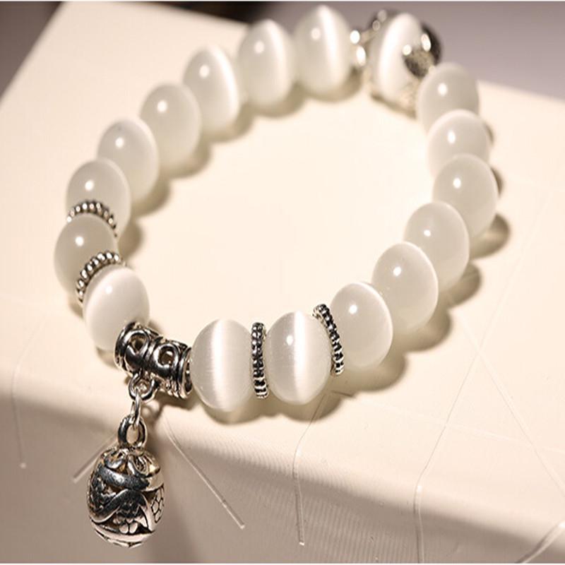 Nuovi Braccialetti Avanzati Semplici con Charms Opale Gioielli Moda Accessori Ciondoli Braccialetto Per Donna Braccialetti con Perle di Cristallo