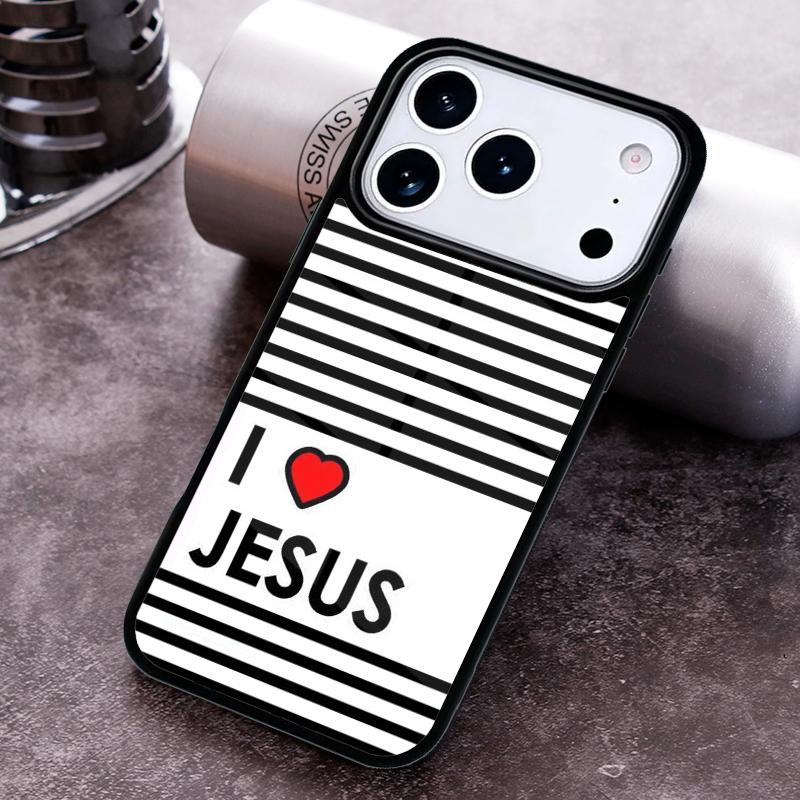 I Love Heart Jesus Christian Religious Phone Case for iPhone 17 16 15 Pro Max Air 14 13 12 11 Plus Shockproof Cover