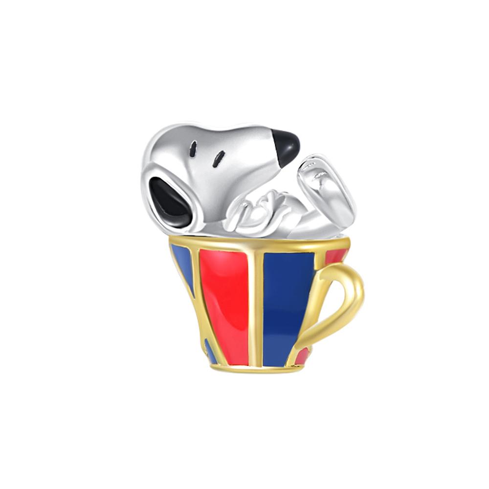 MINISO NPEANUTS@ Snoopy Charlie Brown Linus Van Pelt Peppermint Patty Pendant Original 925 Silver Charm Fit Bracelet For Women