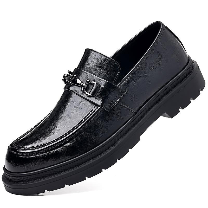New Men Business Casual Leather Shoes Soft Sole Soft Leather Beanie Shoes Trendy Men Shoes Fashion Driving Shoes Shoes