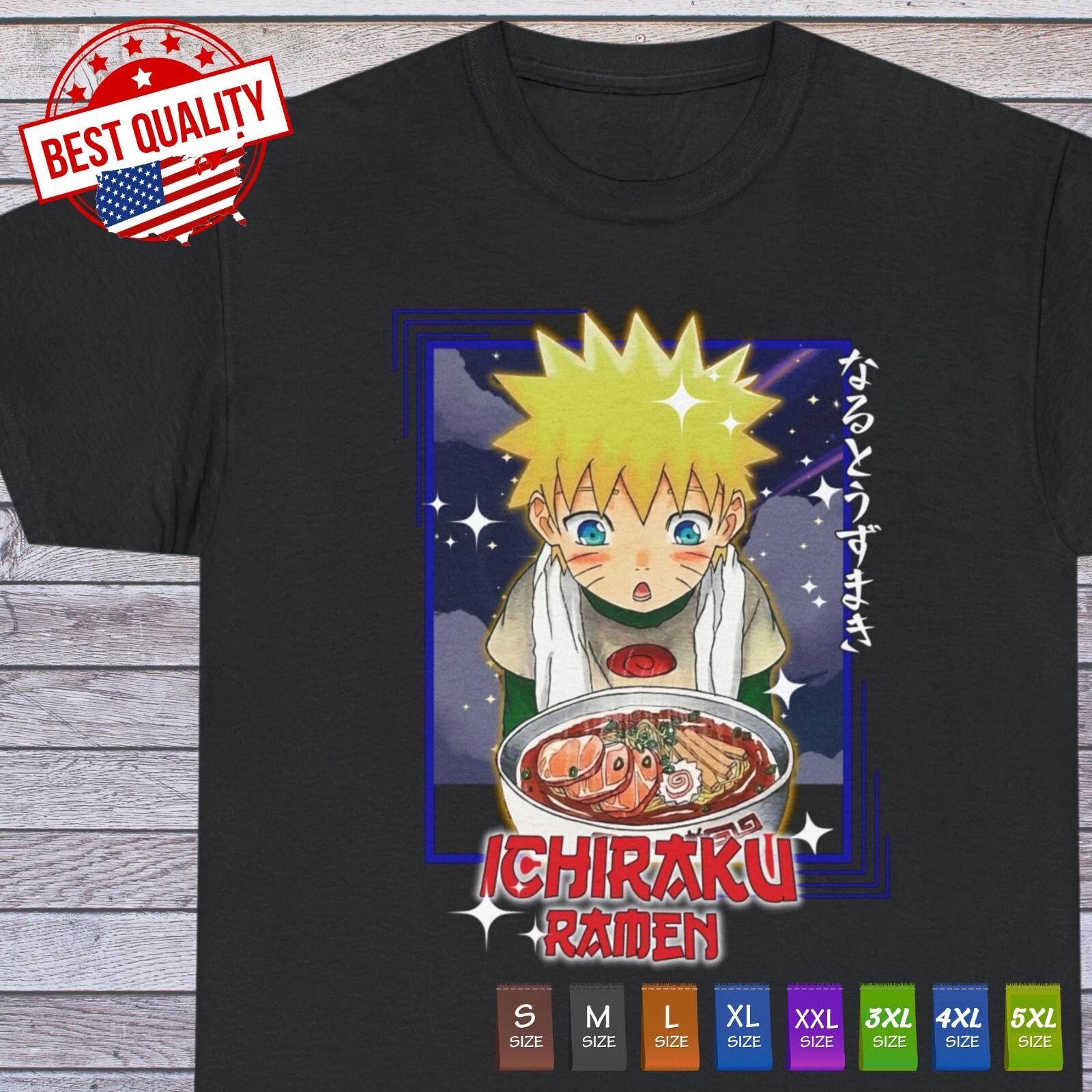 Naruto Shirt Funny Ramen T Shirt Kawaii Anime Clothing Japan Manga Tee XL