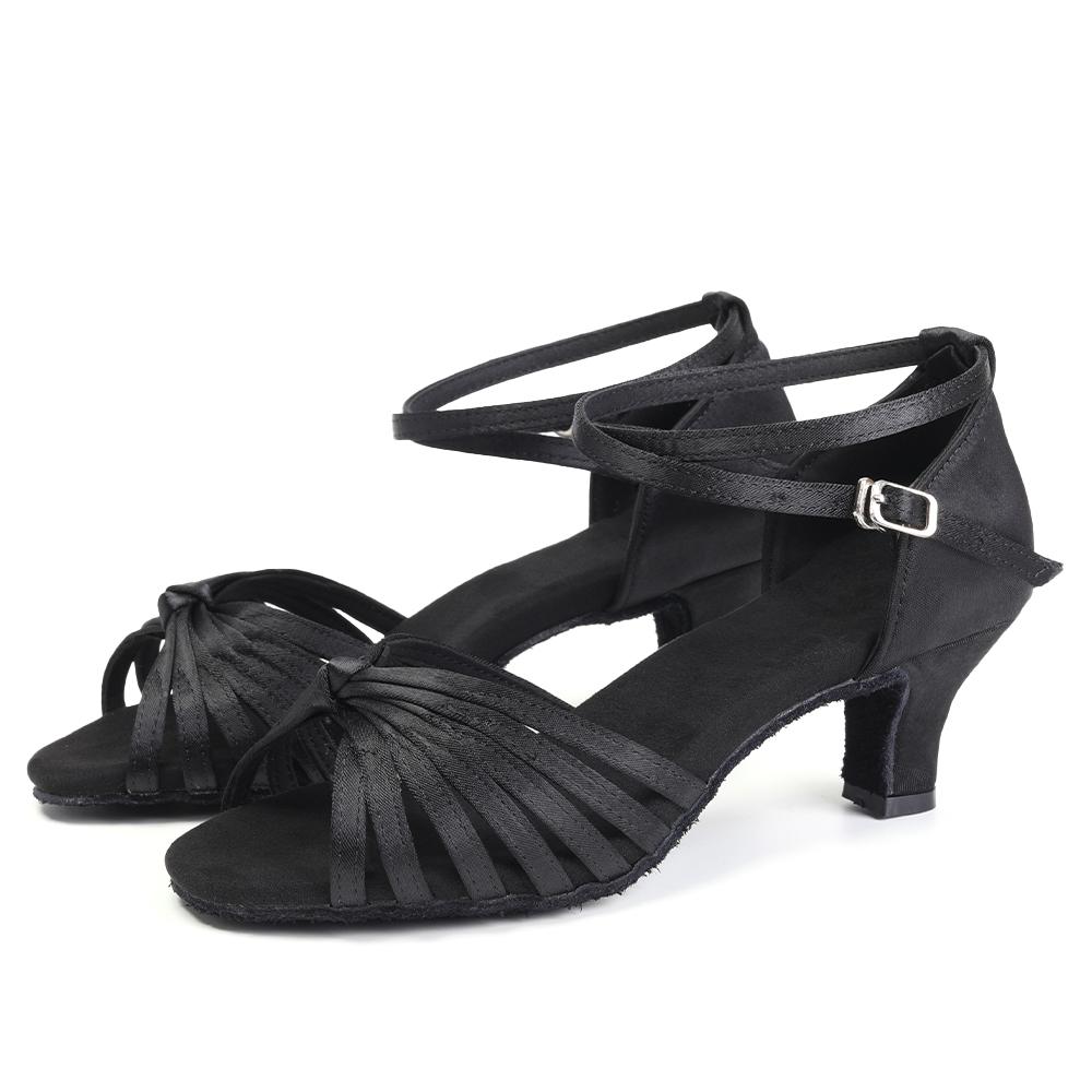 

Профессиональная женская обувь для бальных танцев на среднем каблуке 5 см, домашняя обувь для латинских танцев, сальса 41 чёрный