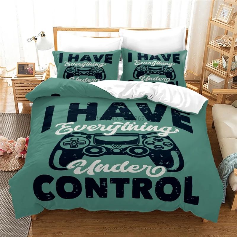 Black Games Gamepad Bedding Set Digital Printing Duvet Cover Set with Pillowcases Europe/Australia/USA Twin Full Queen King Size