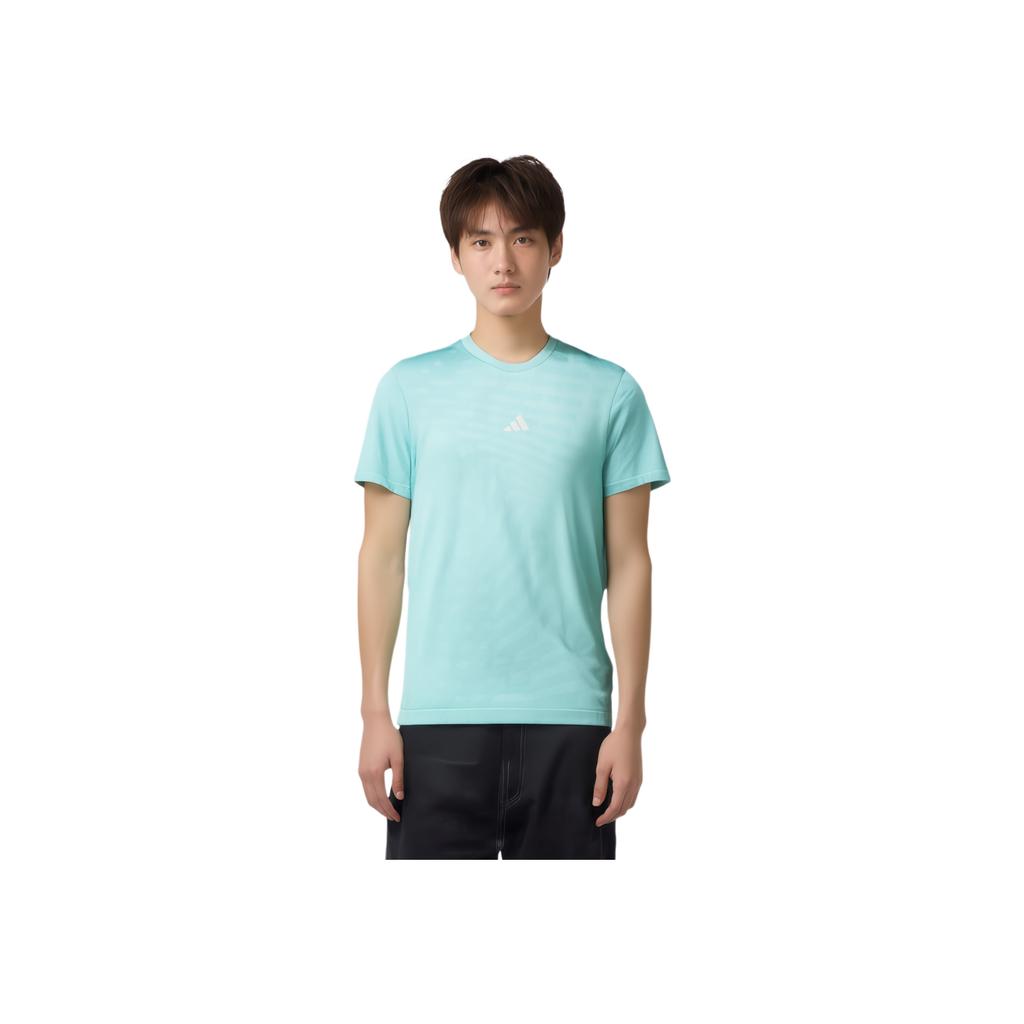 adidas Fitness+ Trainings Nahtloses T-Shirt Schnelltrocknendes Kurzarm-T-Shirt mit Rundhalsausschnitt Herren Oberteile Hellminze IW5889