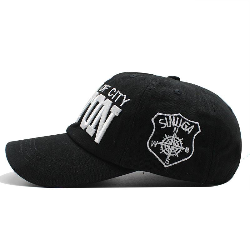 Oston Three-Dimensional Embroidery Letters Men And Women Baseball Hat Cotton Washed Outdoor Cap Hipster